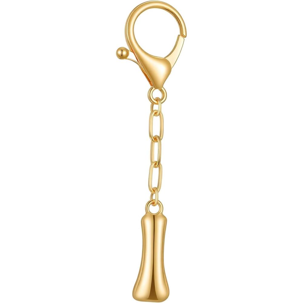 imageGold Initial Letter Keychains for Women Alphabet Bag Charm for Handbags Keyring Accessories GiftsAlphabet I