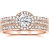 Rose Gold -1CT Halo Round Set