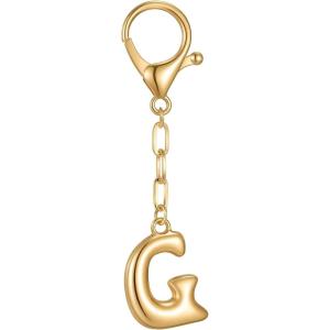 Gold Initial Letter Keychains for Women Alphabet Bag Charm for Handbags Keyring Accessories Gifts(Alphabet G)