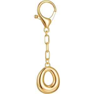 Gold Initial Letter Keychains for Women Alphabet Bag Charm for Handbags Keyring Accessories Gifts(Alphabet O)