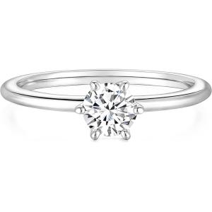 TIGRADE 1.5mm Eternity Ring Round Cut Cubic Zirconia Anniversary Ring Minimalist High Polished Promise Ring for Women Size 3-11(Silver)