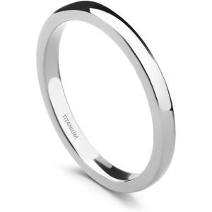 TIGRADE 2mm 4mm 6mm 8mm 10mm Titanium Ring Plain Dome High Polished Wedding Band Comfort Fit Size 3-15(Silver 2mm)