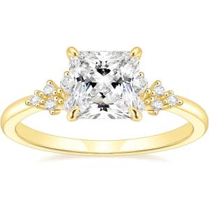TIGRADE Engagement Ring for Women Cubic Zirconia CZ Eternity Promise Anniversary Wedding Band Size 4-11(Gold-2.5CT Princess)
