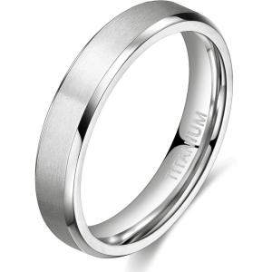 TIGRADE Titanium Rings 4MM 6MM 8MM 10MM Wedding Band in Comfort Fit Matte for Men Women Size 3-15(silver 4mm)