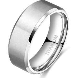 TIGRADE Titanium Rings 4MM 6MM 8MM 10MM Wedding Band in Comfort Fit Matte for Men Women Size 3-15(silver 8mm)