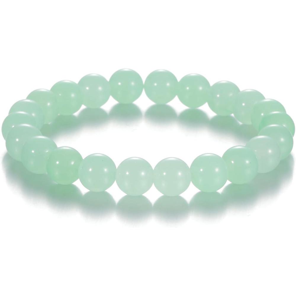 imageWomens Crystal Beaded Bracelets for Women Men Protective Energy Bracelet Natural Gemstone Bead BraceletAventurineMoney Success