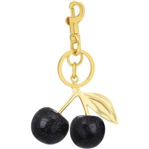 Cherry Bag Charm for Handbags Cute Purse Charms for Women Keychains Keyring Accessories Gifts for Christmas(Gold & Black Cherry)
