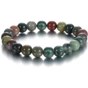 Womens Crystal Beaded Bracelets for Women Men Protective Energy Bracelet Natural Gemstone Bead Bracelet(Agate(Peace))