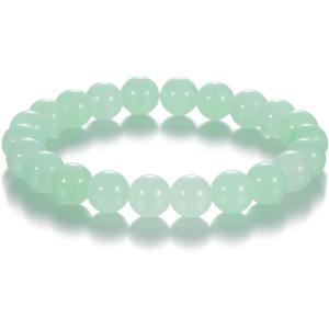 Womens Crystal Beaded Bracelets for Women Men Protective Energy Bracelet Natural Gemstone Bead Bracelet(Aventurine(Money Success))