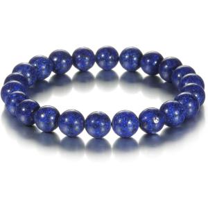 Womens Crystal Beaded Bracelets for Women Men Protective Energy Bracelet Natural Gemstone Bead Bracelet(Lapis(Creativity))