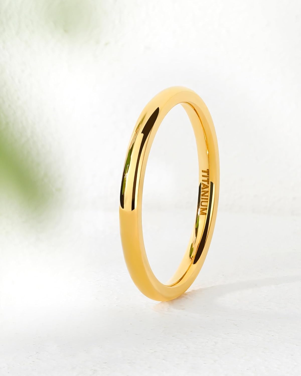 imageTIGRADE Titanium Ring 2mm 4mm 6mm 8mm 18k Gold Plated Wedding Band in Comfort Fit Dome Polished for Men Women Size 3142mm