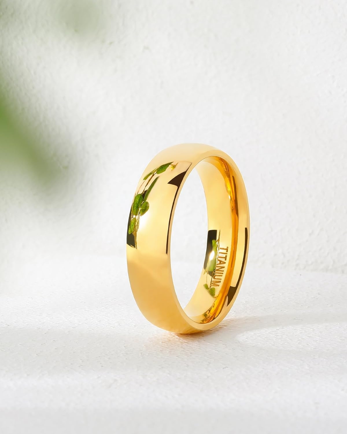 imageTIGRADE Titanium Ring 2mm 4mm 6mm 8mm 18k Gold Plated Wedding Band in Comfort Fit Dome Polished for Men Women Size 3146mm