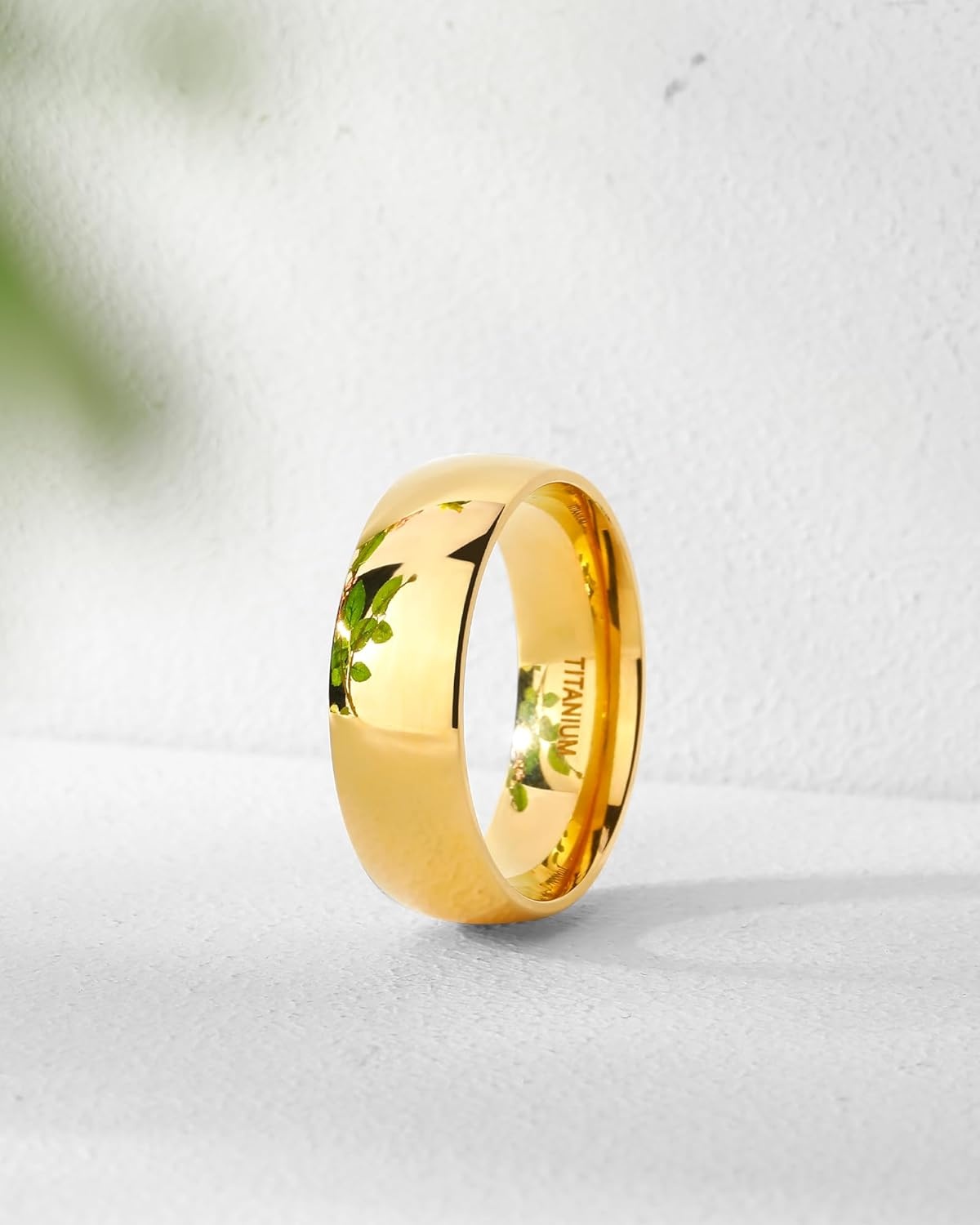 imageTIGRADE Titanium Ring 2mm 4mm 6mm 8mm 18k Gold Plated Wedding Band in Comfort Fit Dome Polished for Men Women Size 3148mm